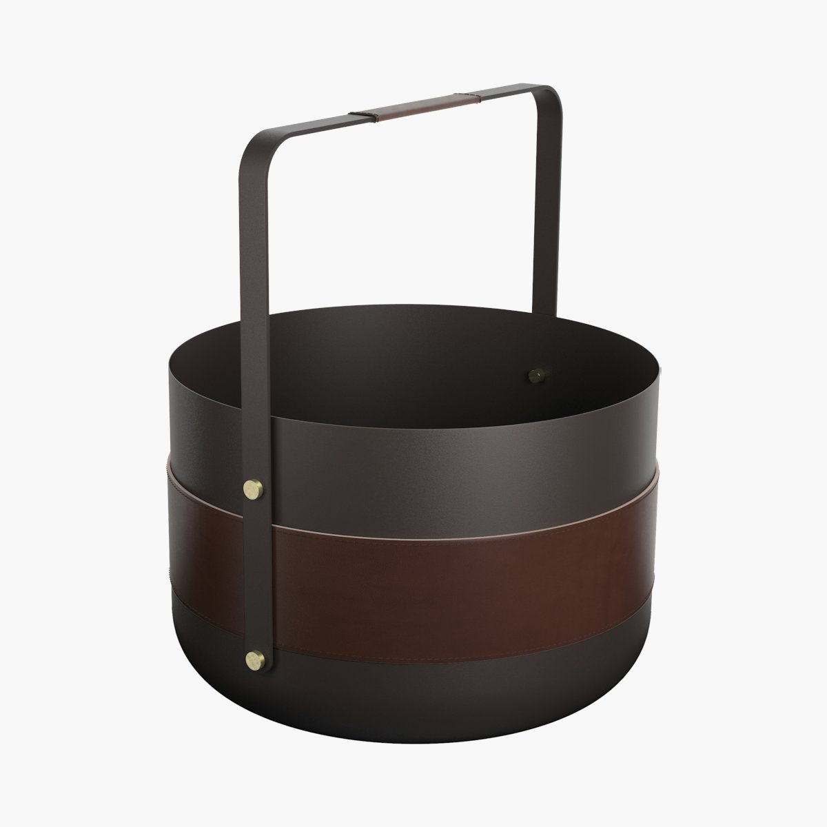 Emma Fireplace Basket, Chocolate