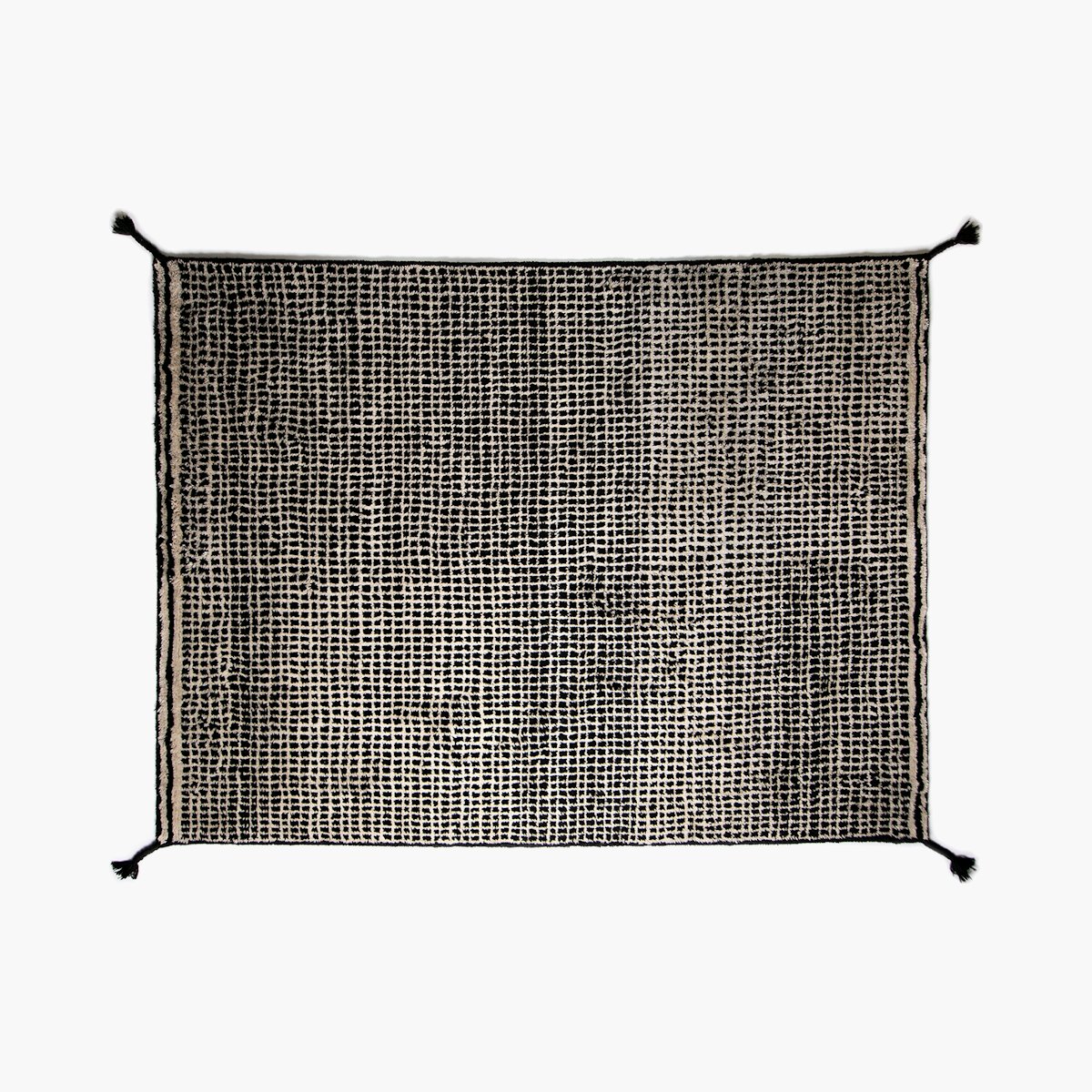 Grid Handknotted Wool Rug