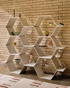 Honeycomb Modular Shelving 6 Cells - Configuration D, Vertical, White