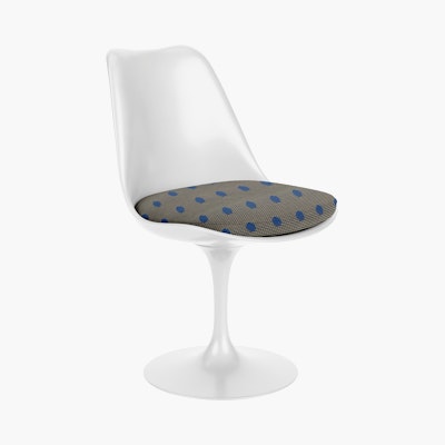 Saarinen Tulip Side Chair - Side Chair,   Seat Cushion,   Swivel,   Maharam Dots,   Damson,   Black