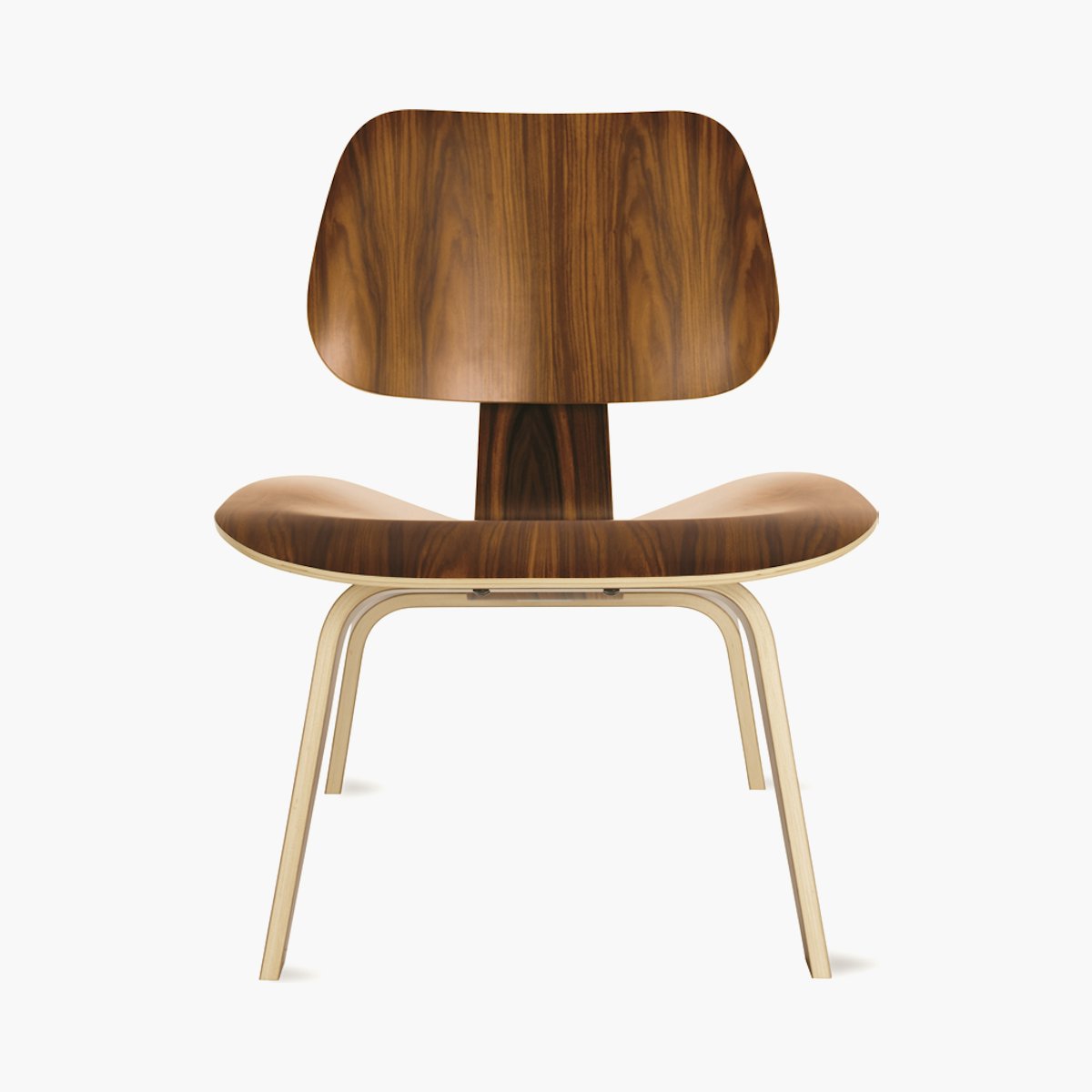 Eames Molded Plywood Lounge Chair Wood Base (LCW), Non Upholstered